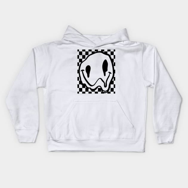 Melty Smile (Black Version) Kids Hoodie by Jan Grackle